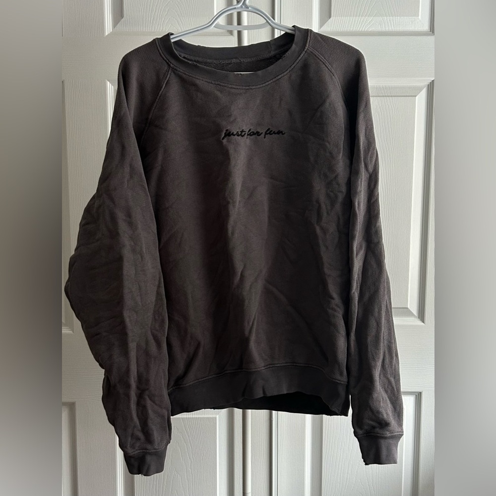 Good hYOUman Just For Fun Distressed Sweater